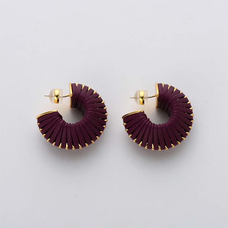 New Arrival 18k Gold-Plated Unique Hollow Cowhide Woven S925 Silver Stud Earrings - Elegant and Distinctive Ear Jewelry