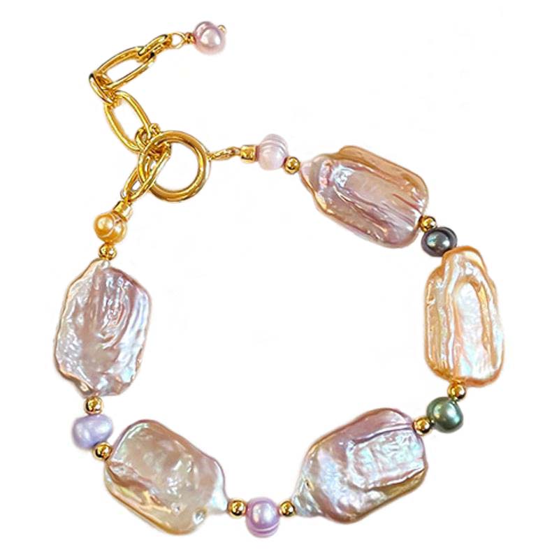 Baroque Pearl Bracelet for Women – Irregular Shape Luxury Style Handmade Jewelry