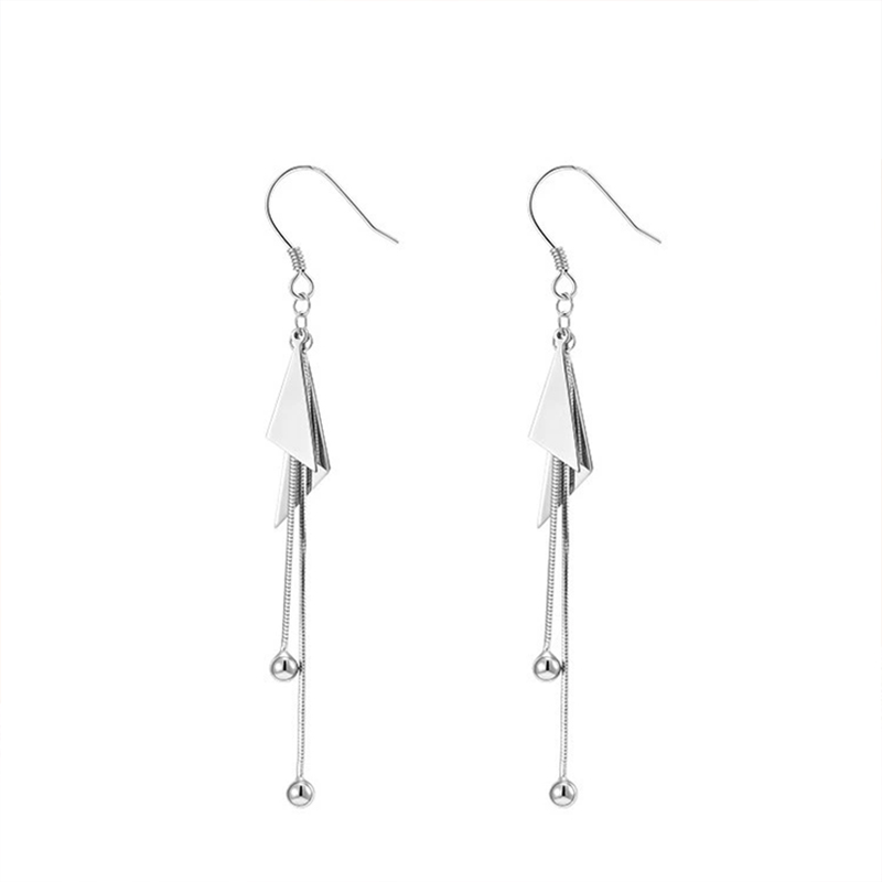 Triangular Tassel Earrings – Luxurious Geometric Women’s Jewelry