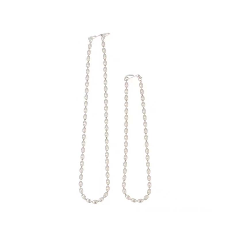 Elegant Brushed Necklace - Minimalist Luxury Beaded Chain with Versatile Styling Options