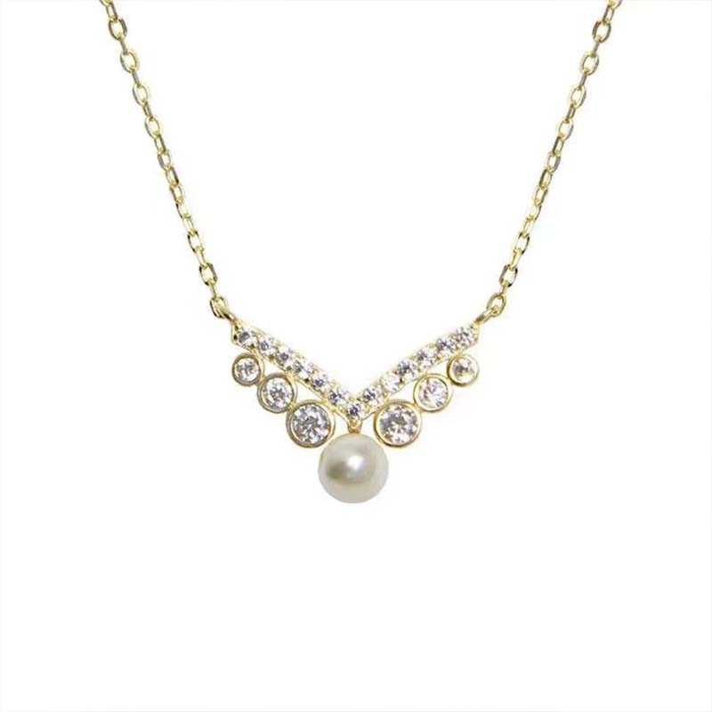 Luxury Hollow S925 Silver Necklace with Zircon and Pearl - Versatile and Elegant