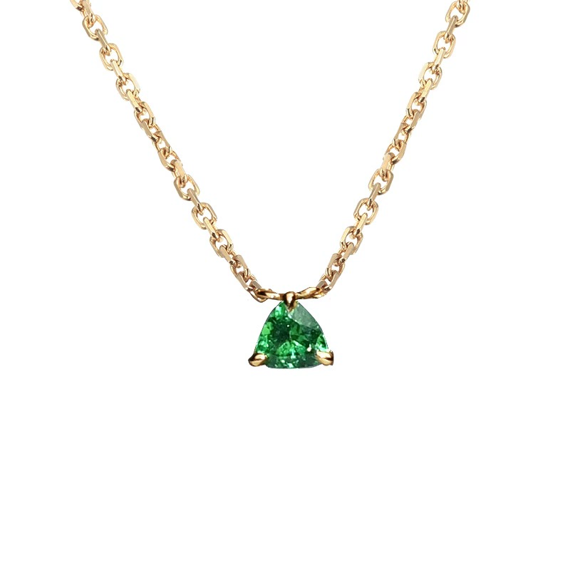 Cubic Zirconia Mini Pendant Necklace - Delicate Collarbone Chain for Women