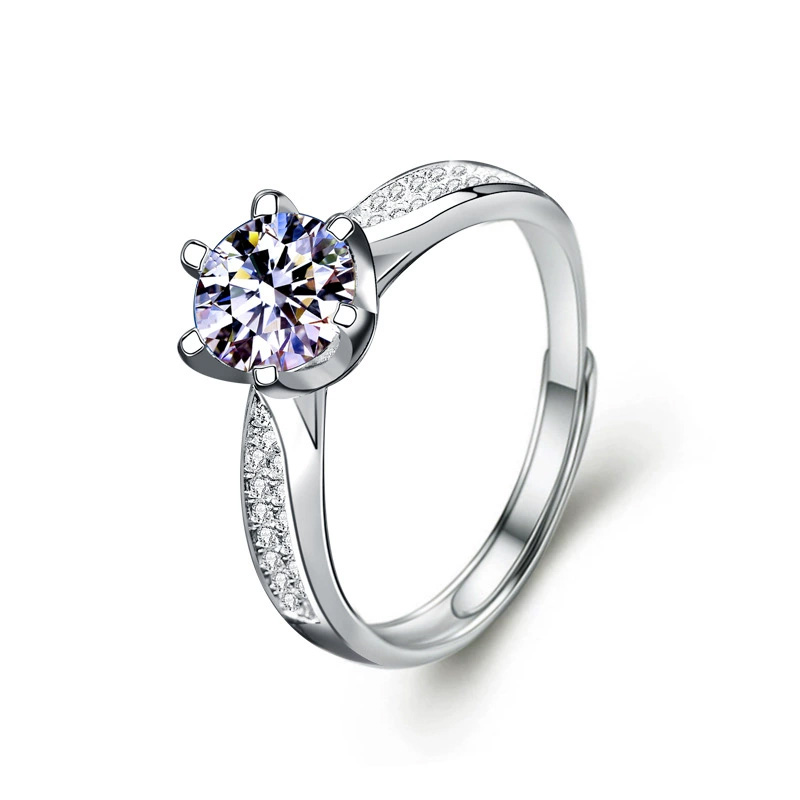 6-Prong Moissanite Open Ring for Women – Stylish & Versatile Jewelry