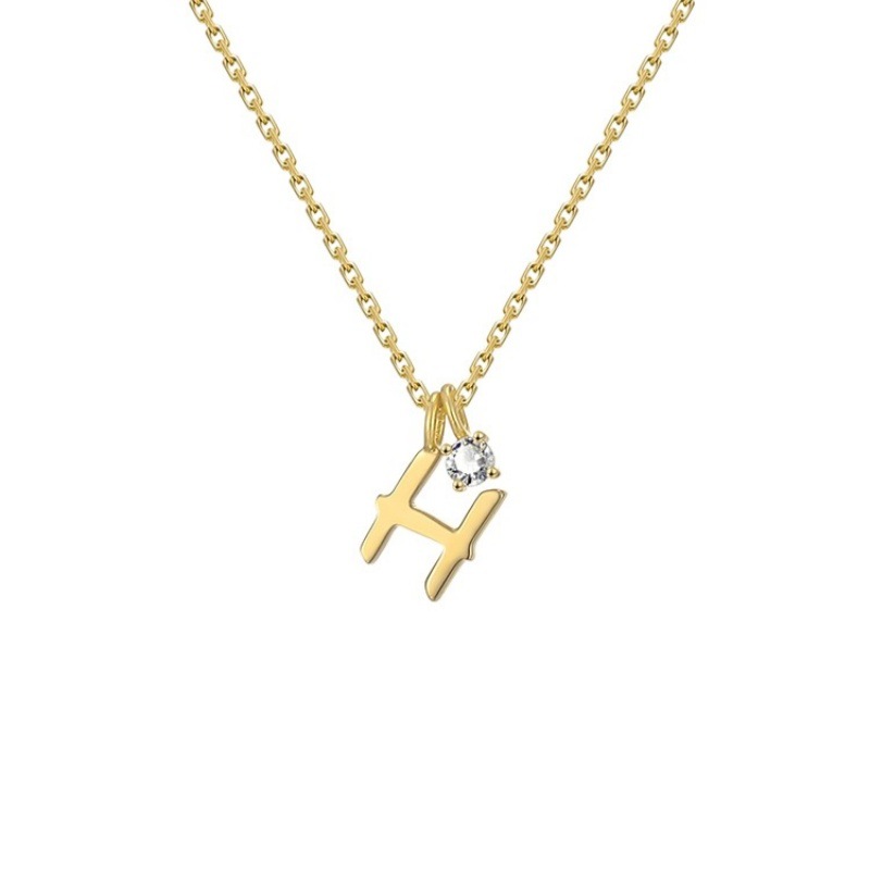  Minimalist Alphabet Pendant Necklace with Crystal Accents - Luxe DIY Layering Chain for Women