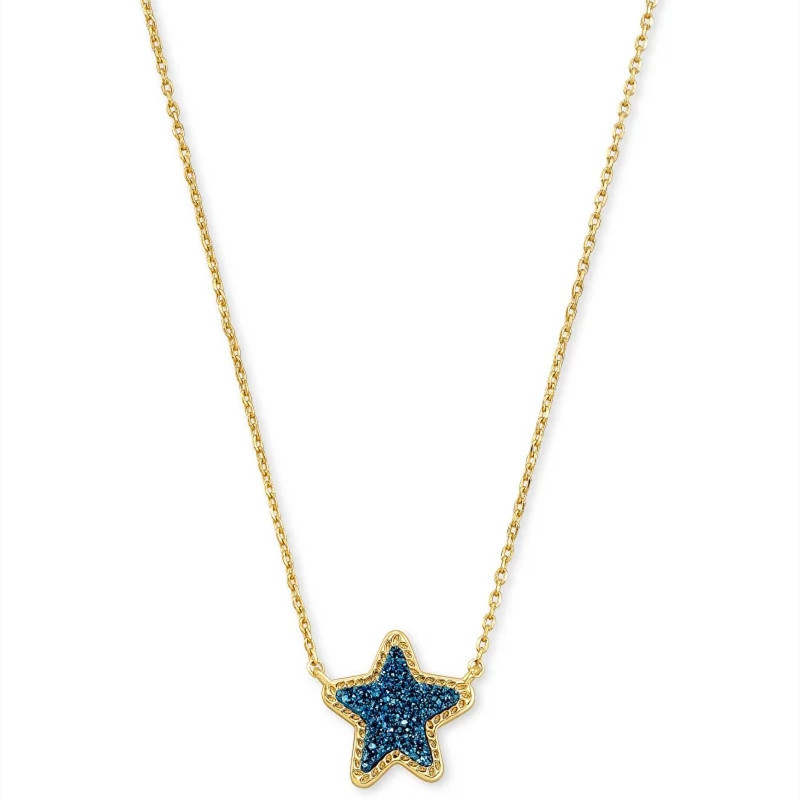 Colorful Crystal Star Necklace - Women's Pentacle Collarbone Chain