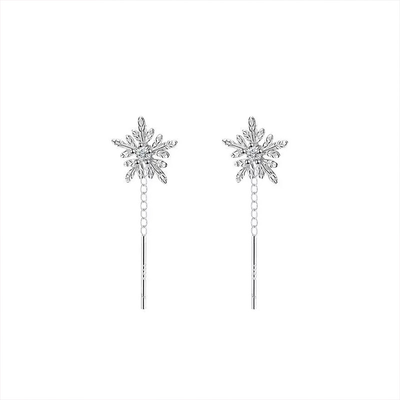 Delicate Luxury Snowflake Tassel Ear Threads for Women – Healing Ear Cuff Jewelry