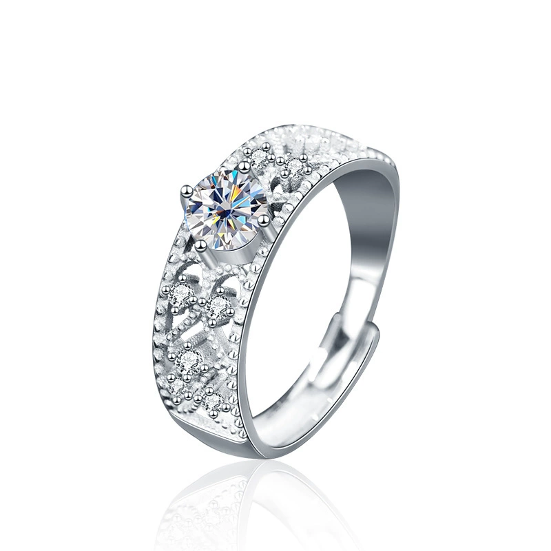 50 Point Moissanite Open Adjustable Ring for Women – Elegant & Comfortable Jewelry