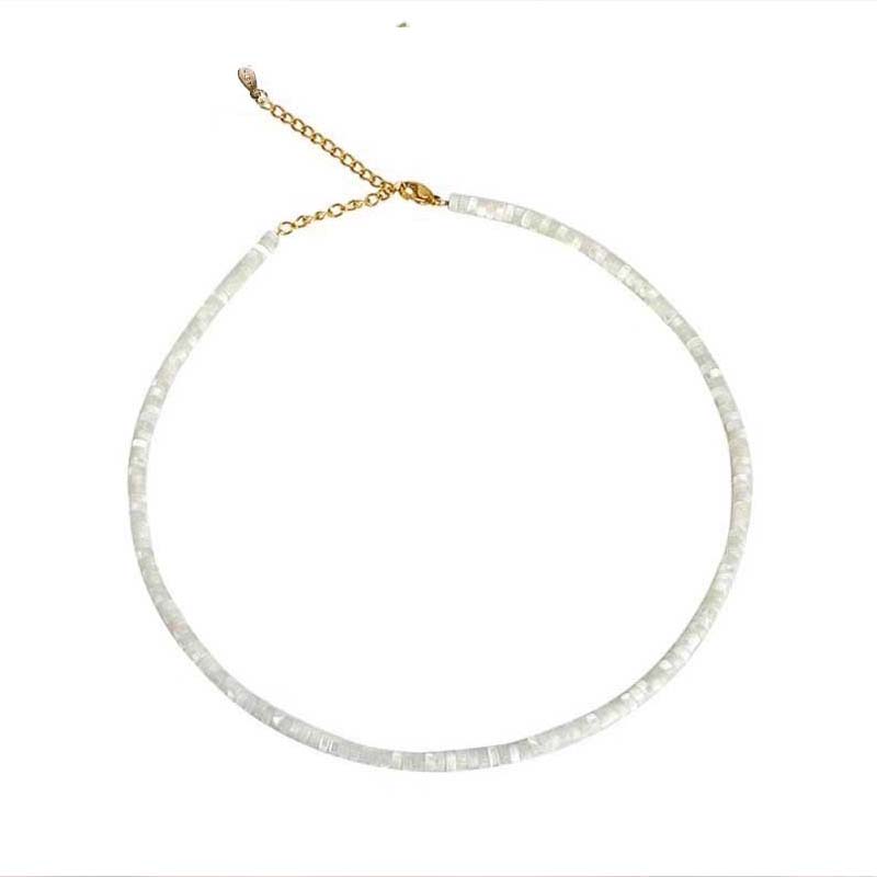 Elegant Versatile Natural Shell Beaded Necklace - A Luxe Layering Piece for Women