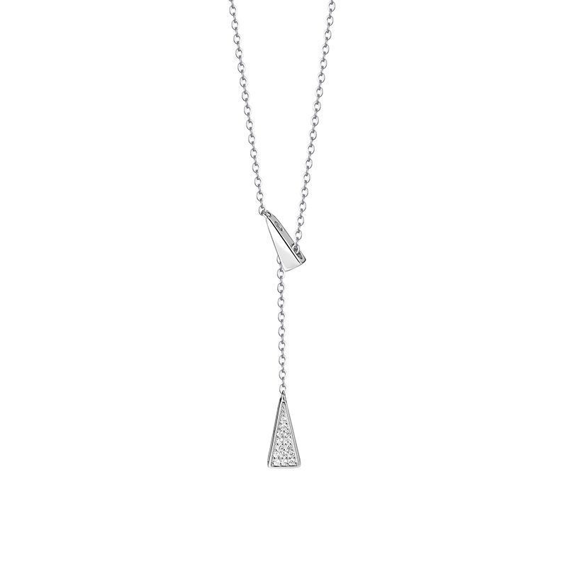 Delicate Small to Medium Triangular Y-Shape Pendant Necklace - Unique and Elegant Collarbone Chain